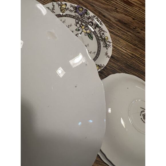 8 sets - 16 Pc - Alfred Meakin Medway dark brown Floral Cups & Saucers BUTTERFLY - Picture 16 of 16